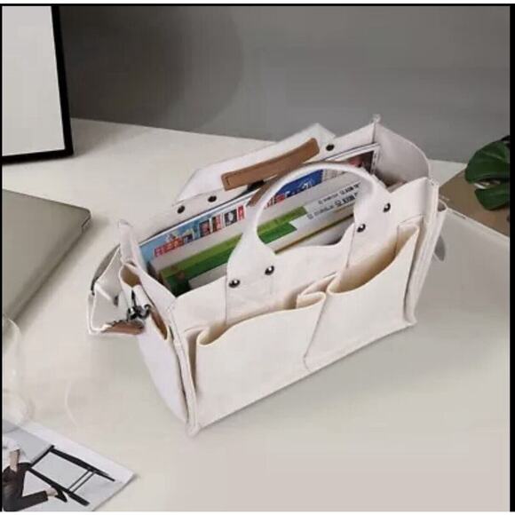 COPY - Durable Canvas Tote Bag with Handle, Magnetic Snap Closure Large Capacity - Picture 3 of 6